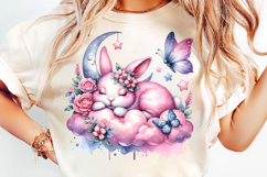 watercolor bunny cloud png, baby bunny clipart, cute rabbit sublimation design, nursery bunny watercolor, pastel bunny png, dreamy bunny clipart, watercolor rabbit printable, bunny cloud art, baby shower bunny png, watercolor animal clipart