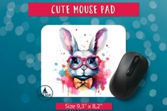 Watercolor bunny face Mouse pad sublimation design