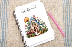 Watercolor Bunny House Clipart Bundle Product Image 4