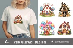 Watercolor Bunny House Clipart Product Image 1