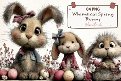 Watercolor Bunny Spring Clipart Product Image 1