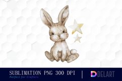 Bunny With Star Illustration Clipart Product Image 1