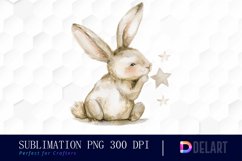 Bunny With Star Sublimation PNG Clipart Product Image 1