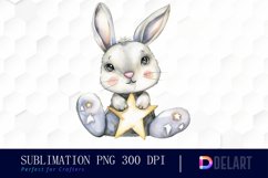 Bunny With Star Illustration Clipart Product Image 1