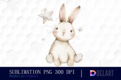 Bunny With Star Sublimation PNG Clipart Product Image 1