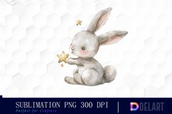 Bunny With Star Sublimation PNG Clipart Product Image 1