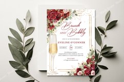 Burgundy and blush roses eucalyptus gold Brunch Invite #165 Product Image 3