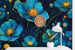 blue floral patterns, floral patterns, floral digital papers, flower patterns, tumbler wraps, set,