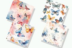 Watercolor Butterflies Digital Paper Bundle Product Image 2