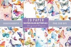 Watercolor Butterflies Digital Paper Bundle Product Image 1