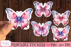 Watercolor butterflies Stickers for Cricut Print and Cut Product Image 1