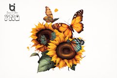 Watercolor Butterflies Sunflowers Bundle, Sublimation PNG Product Image 10