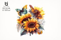 Watercolor Butterflies Sunflowers Bundle, Sublimation PNG Product Image 11
