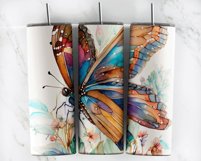 Watercolor Pretty Butterfly Tumbler Wrap PNG Product Image 3