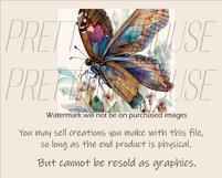 Watercolor Pretty Butterfly Tumbler Wrap PNG Product Image 2