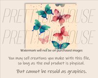 Watercolor Pastel Butterflies Tumbler Wrap PNG Product Image 2