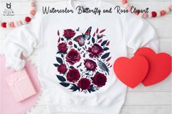 Watercolor Butterfly and Rose Clipart, Butterfly Mug PNG Product Image 9