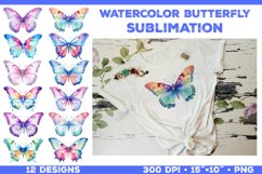 Watercolor Butterfly T Shirt Design. Butterfly Sublimation Product Image 1