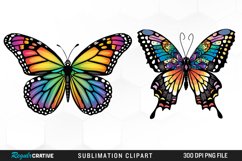 Watercolor Butterfly PNG Set Clipart Product Image 1