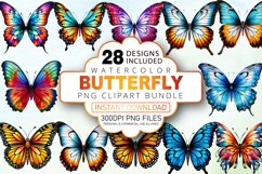 Watercolor Butterfly clipart Bundle Product Image 1
