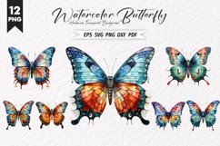Watercolor Butterfly Clipart PNG SVG Bundle Product Image 1