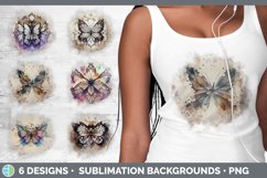 Bundle of six Watercolor Butterfly grunge sublimation backgrounds.