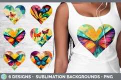 Bundle of six Watercolor Butterfly hearts clipart.