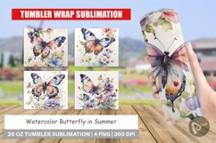 Tumbler Sublimation Wrap Watercolor Butterfly Product Image 1