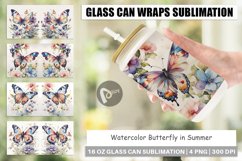 Glass Can Wraps Watercolor Butterfly Product Image 1
