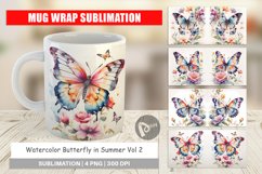 Mug Wrap Design Watercolor Butterfly Product Image 1