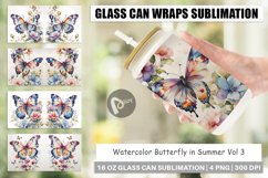 Glass Can Wraps Watercolor Butterfly Product Image 1