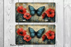 Butterfly License Car Plate PNG | Vintage Watercolor Product Image 2