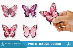 Watercolor Butterfly Sticker Clipart Product Image 1