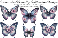 Watercolor butterfly sublimation design Product Image 1