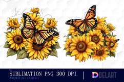 Watercolor Butterfly Sunflower Clipart Bundle Product Image 2