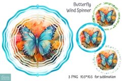 watercolor butterfly wind spinner sublimation