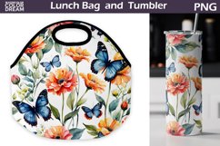 Butterfly Flowers Lunch Bag | Lunch Bag Sublimation Product Image 1