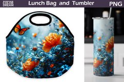 Butterfly Flowers Lunch Bag | Lunch Bag Sublimation Product Image 1