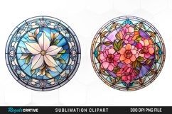 Watercolor Cabochon Flowers PNG Set Clipart Product Image 1
