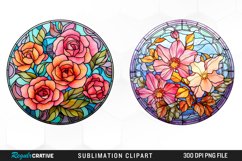 Watercolor Cabochon Flowers PNG Set Clipart Product Image 1