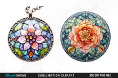 Watercolor Cabochon Flowers PNG Set Clipart Product Image 1