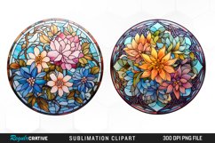Watercolor Cabochon Flowers PNG Set Clipart Product Image 1
