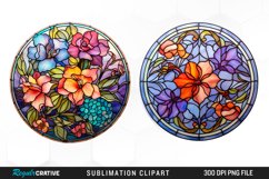 Watercolor Cabochon Flowers PNG Set Clipart Product Image 1