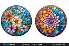 Watercolor Cabochon Flowers PNG Set Clipart Product Image 1