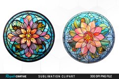 Watercolor Cabochon Flowers PNG Set Clipart Product Image 1