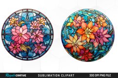 Watercolor Cabochon Flowers PNG Set Clipart Product Image 1