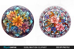 Watercolor Cabochon Flowers PNG Set Clipart Product Image 1