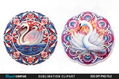 Watercolor Buy Swan Mandala Clipart Product Image 1