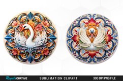 Watercolor Buy Swan Mandala Clipart Product Image 1
