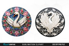 Watercolor Buy Swan Mandala Clipart Product Image 1